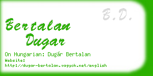 bertalan dugar business card