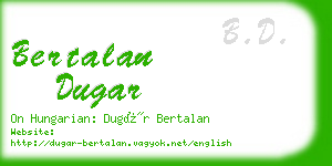 bertalan dugar business card